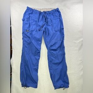 Koi by Kathy Peterson Cobalt Utility Cargo Scrub Pants with Elastic Waist